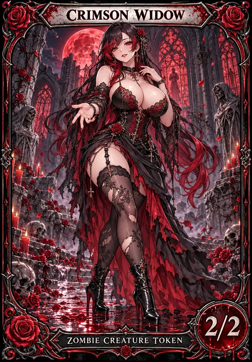 Crimson Widow Zombie token from Londors Den