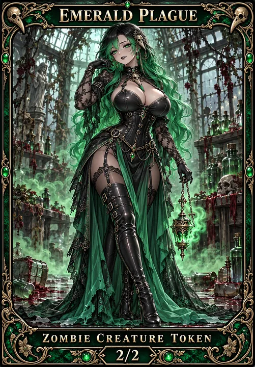 Emerald Plague Zombie token from Londors Den