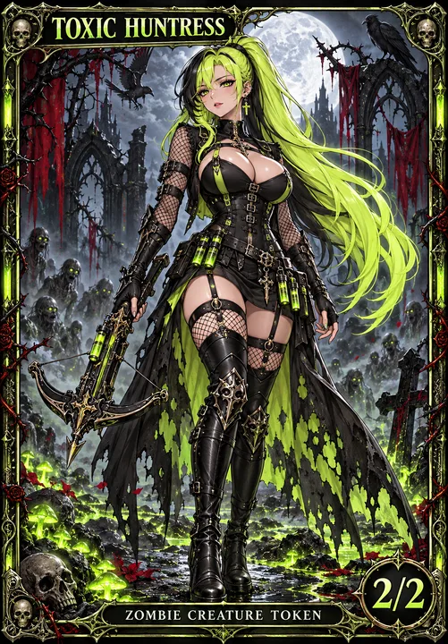 Toxic Huntress Zombie token from Londors Den