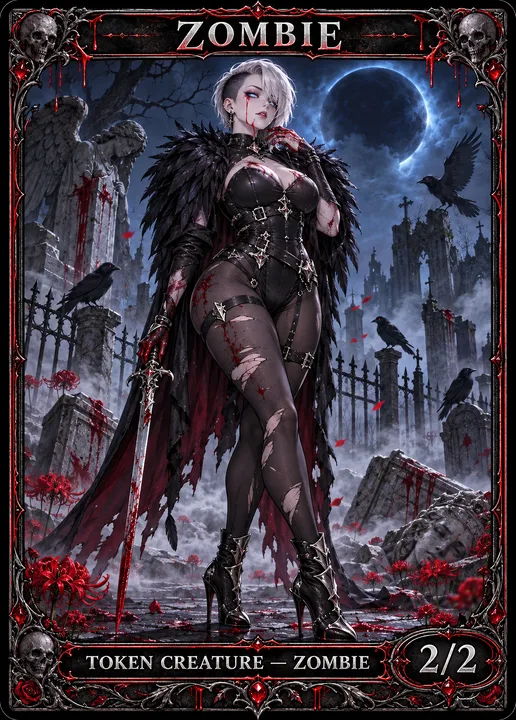 Platinum Undercut Zombie token from Londors Den