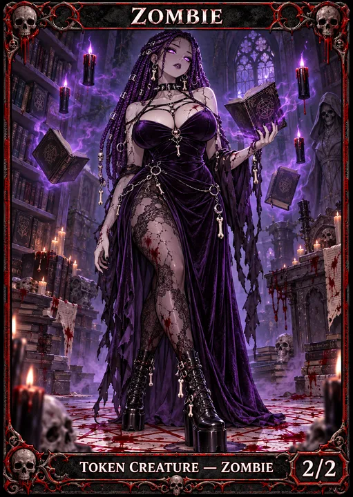 Violet Braids Witch Zombie token from Londors Den