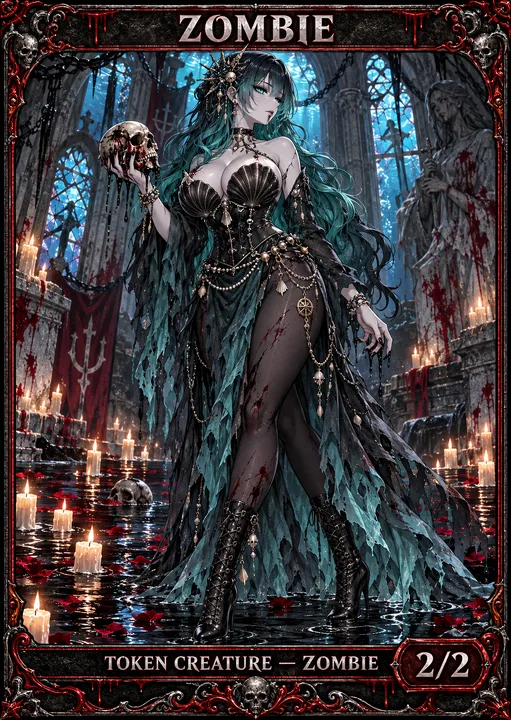Teal Sea Witch Zombie token from Londors Den