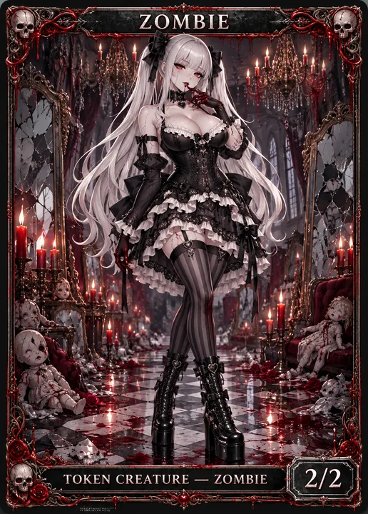 White Twintail Doll Zombie token from Londors Den