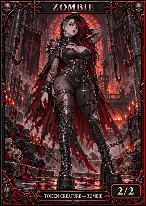 Black-Red Undercut Zombie token from Londors Den
