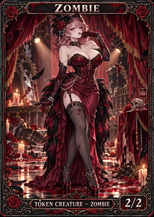 Dusty Rose Cabaret Zombie token from Londors Den